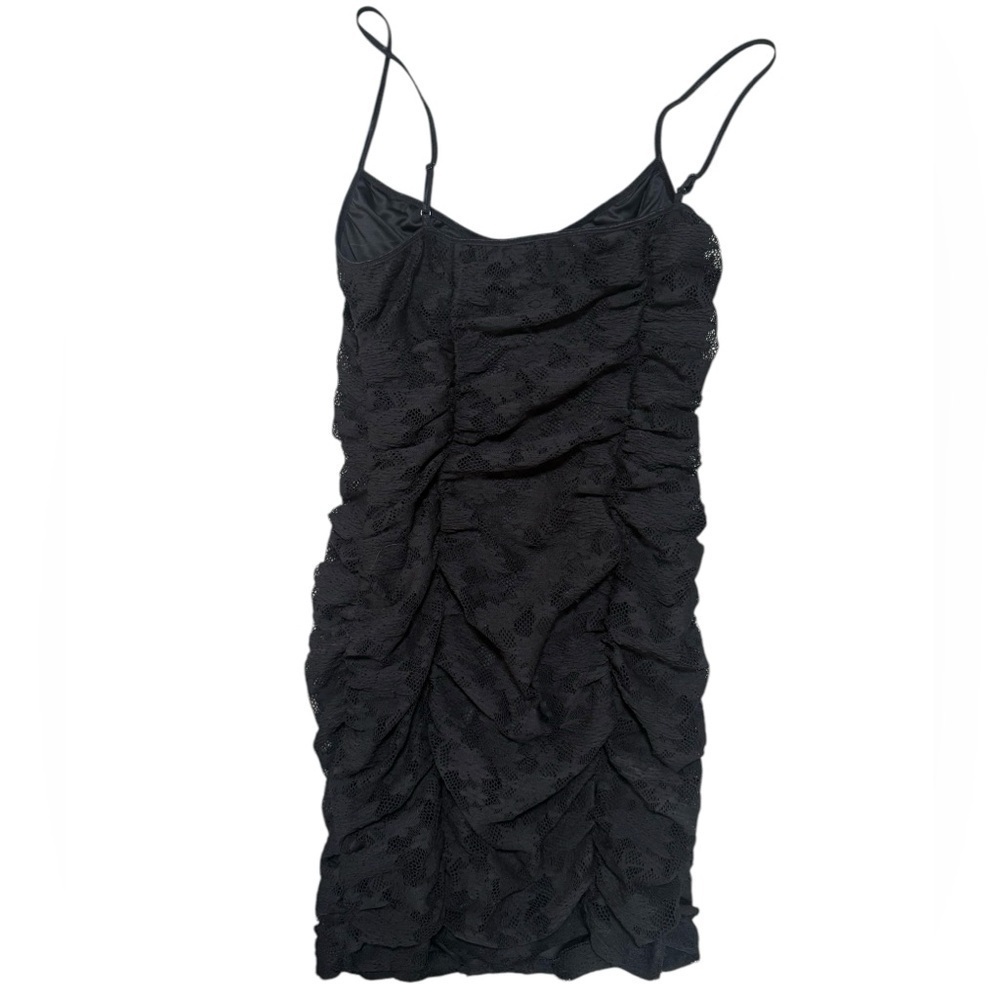 New with tags size Large urban outfitters black ruched lace bodycon mini dress - Picture 2 of 4